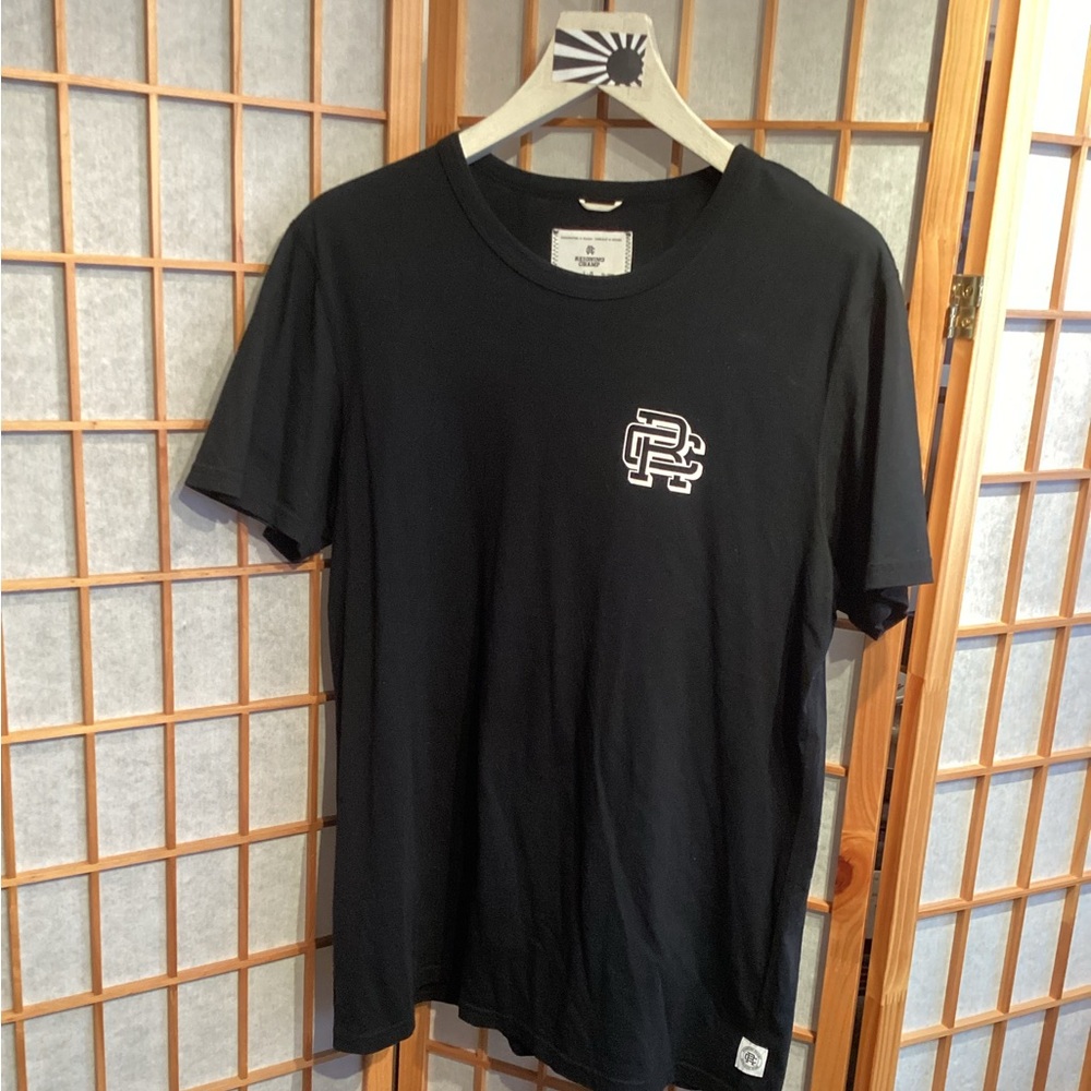 Reigning Champ Lightweight Jersey Monogram T-Shirt RC-1162 Black Men Size Large